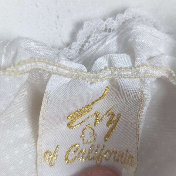 Vtg Evy White Polka Dot Layering Dress Girls Sz 4-5T Long Sleeve Pinafore - Picture 5 of 6